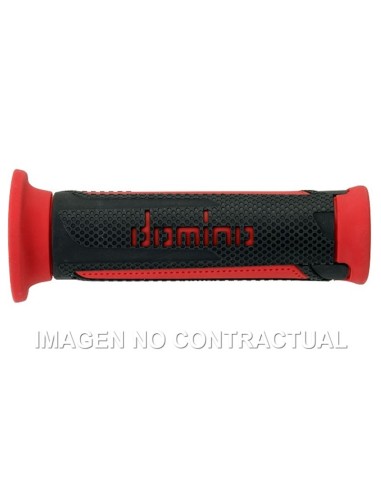 Puños Domino Turismo Antracita-Rojo Abiertos D 22 mm L 120 mm
