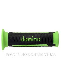 Puños Domino Turismo Antracita-Verde Abiertos D 22 mm L 120 mm