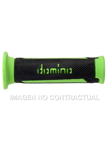 Puños Domino Turismo Antracita-Verde Abiertos D 22 mm L 120 mm