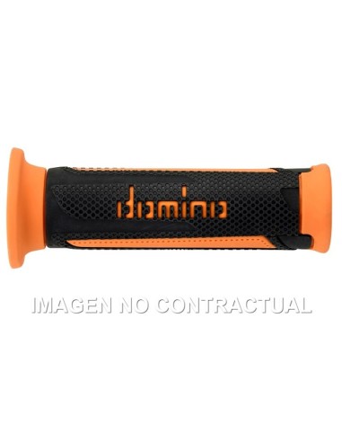 Puños Domino Turismo Antracita-Naranja Abiertos D 22 mm L 120 mm