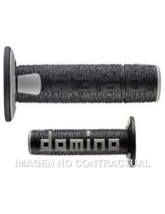 Puños Domino OFF Road RPS Negro - Gris Cerrados D 22 mm L 120 mm