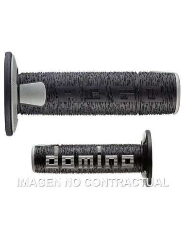 Puños Domino OFF Road RPS Negro - Gris Cerrados D 22 mm L 120 mm