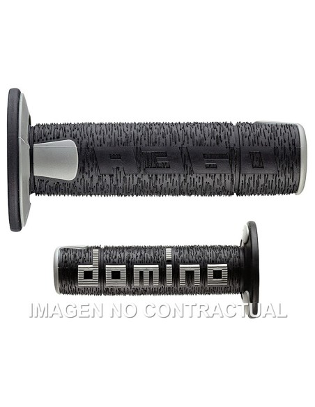 Puños Domino OFF Road RPS Negro - Gris Cerrados D 22 mm L 120 mm