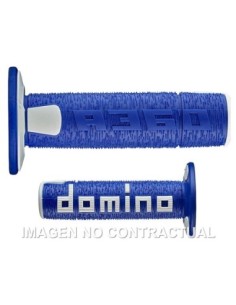 Puños Domino OFF Road RPS Azul - Blanco Cerrados D 22 mm L 120 mm