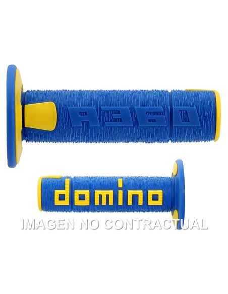 Puños Domino OFF Road RPS Azul - Amarillo  Cerrados D 22 mm L 120 mm