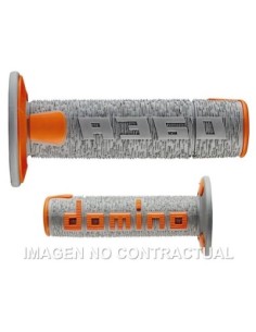 Puños Domino OFF Road RPS Gris - Naranja Cerrados D 22 mm L 120 mm