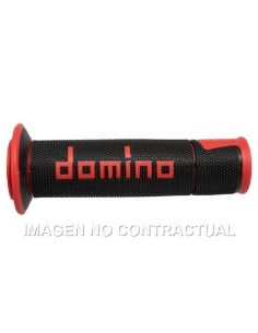 Puños Domino On Road Racing Negro/Rojo Abiertos D 22 mm L 120 mm