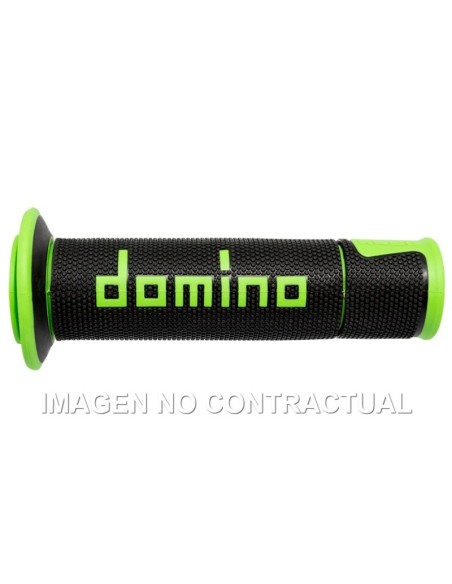 Puños Domino On Road Racing Negro/Verde Abiertos D 22 mm L 120 mm