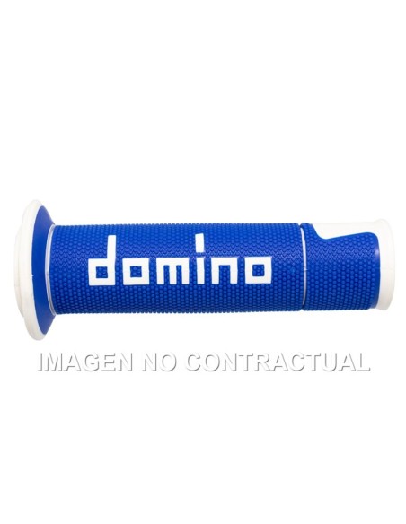 Puños Domino On Road Racing Azul/Blanco Abiertos D 22 mm L 120 mm