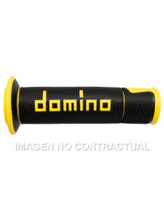 Puños Domino On Road Racing Negro/Amarillo Abiertos D 22 mm L 120 mm