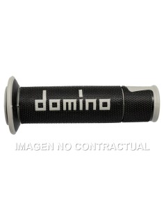Puños Domino On Road Racing Negro/Gris Abiertos D 22 mm L 120 mm