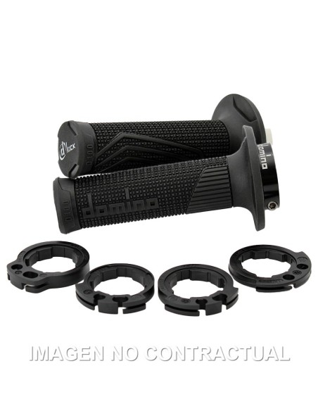 Puños Domino D100 OFF Road Color Negro D-Lock con sistema de fijación «Lock On»