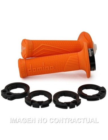 Puños Domino D100 OFF Road Color Naranja D-Lock con sistema de fijación «Lock On»