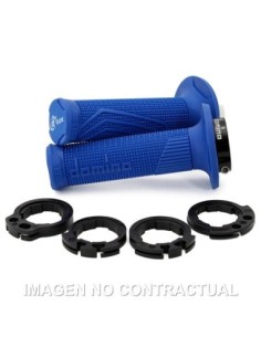 Puños Domino D100 OFF Road Color Azul D-Lock con sistema de fijación «Lock On»