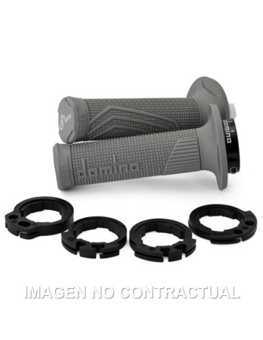 Puños Domino D100 OFF Road Color Gris D-Lock con sistema de fijación «Lock On»