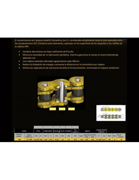 Cadena Regina 525 HPE sin mantenimiento 120 pasos - Regina RG525HPEX120