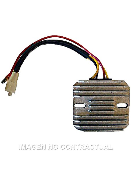 Regulador 12V - Monofase - CC - Sin Sensor 4 cables: 2 amarillos/alternador, 1 negro/tierra, 1 blanco y rojo/batería