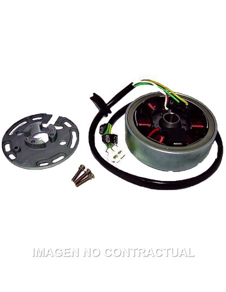 Volante Magnético 6 Polos 12V 85W (Motor Derbi sin arranque eléctrico) Incluye soporte