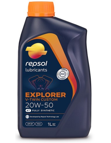 BOTELLA REPSOL EXPLORER V-TWIN CUSTOM 4T 20W-50 1L