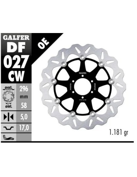 disco freno moto galfer flotante wave completo 296
