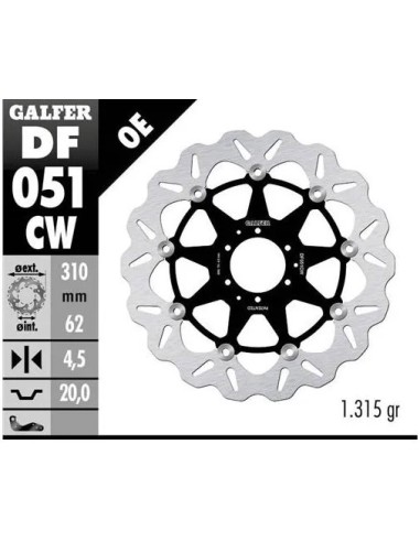 disco freno moto galfer flotante wave completo 310