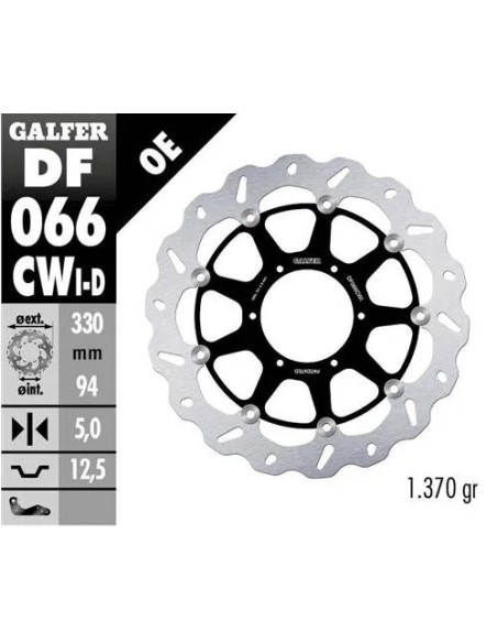 disco freno moto flotante galfer wave 330x5m df066