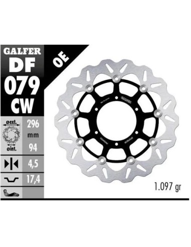 disco freno moto galfer flotante wave completo 296
