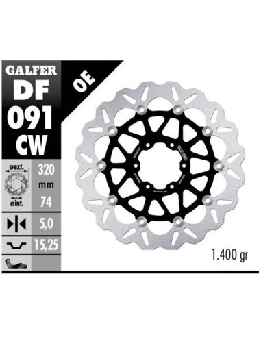 disco freno moto galfer flotante wave completo 320