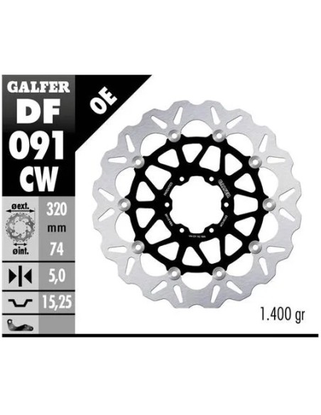 disco freno moto galfer flotante wave completo 320