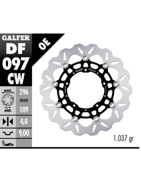 disco freno moto galfer flotante wave completo 296