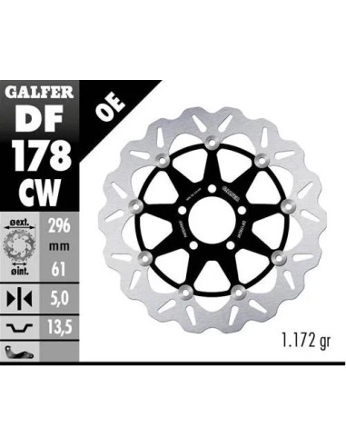 disco freno moto galfer flotante wave completo 296