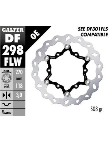 disco freno moto galfer wave flotante 270x3mm df29