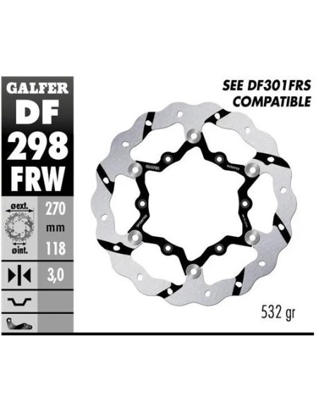 disco freno moto flotante galfer wave 270x3mm df29