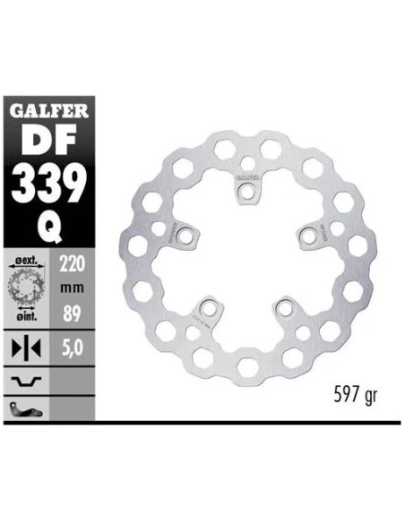 disco freno moto moto fijo galfer qubic 220x5mm df