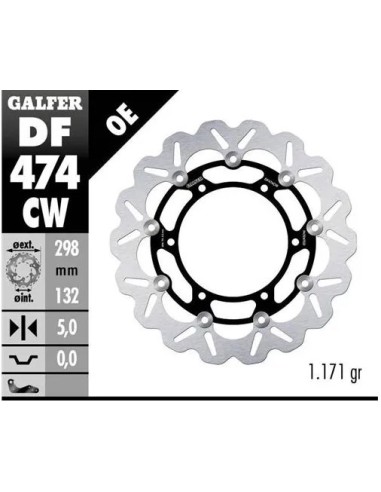 disco freno moto galfer wave flotante completo df4