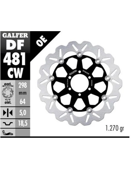 disco freno moto galfer wave flotante completo df4