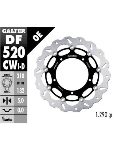 disco freno moto galfer wave flotante completo der