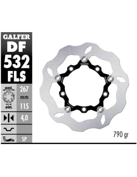 disco freno moto galfer wave flotante 267x4mm df53