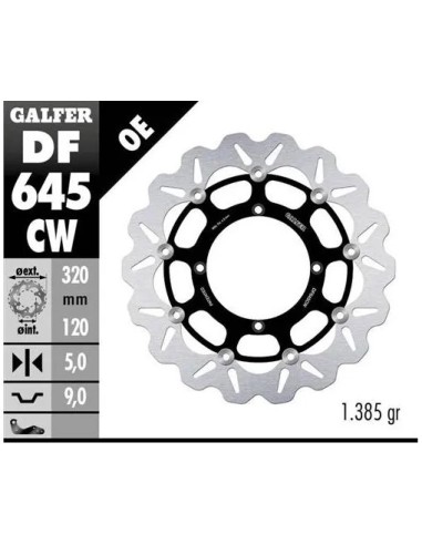 disco freno moto galfer wave flotante completo df6