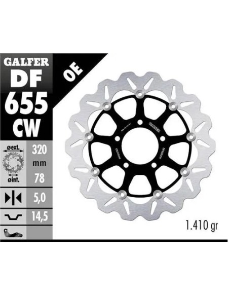 disco freno moto galfer wave flotante completo df6