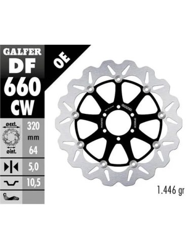 disco freno moto galfer wave flotante completo df6
