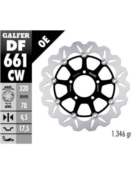 disco freno moto galfer wave flotante completo df6
