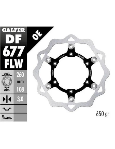 disco freno moto galfer wave flotante 260x3mm df67