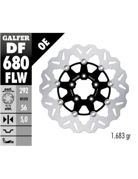 disco freno moto galfer wave flotante 292x5mm df68