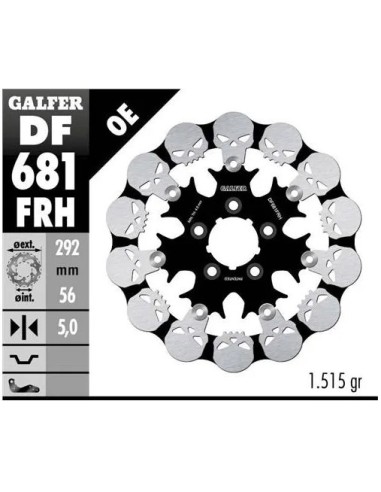 disco freno moto galfer skull design flotante df68