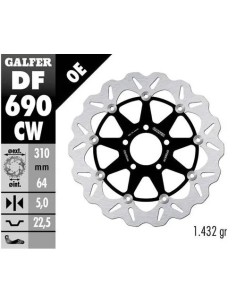 disco freno moto galfer wave flotante completo df6