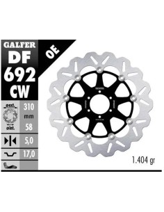disco freno moto galfer wave flotante completo df6