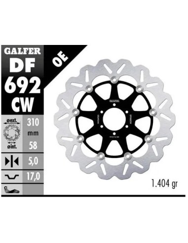 disco freno moto galfer wave flotante completo df6