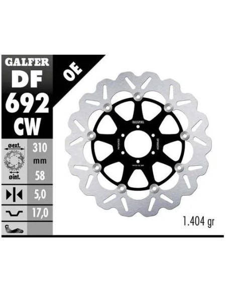 disco freno moto galfer wave flotante completo df6