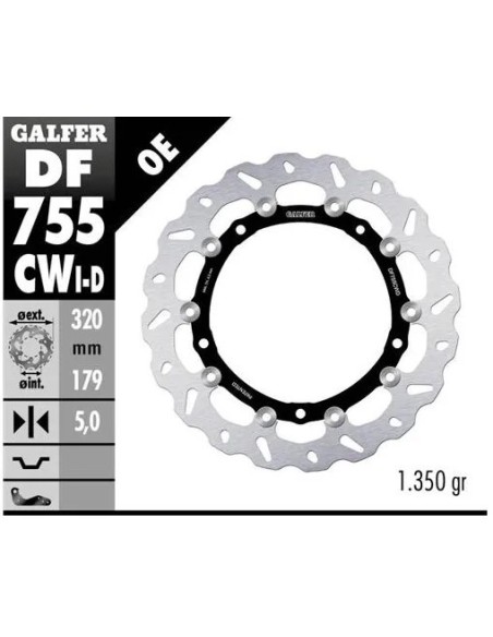 disco freno moto galfer wave flotante completo der